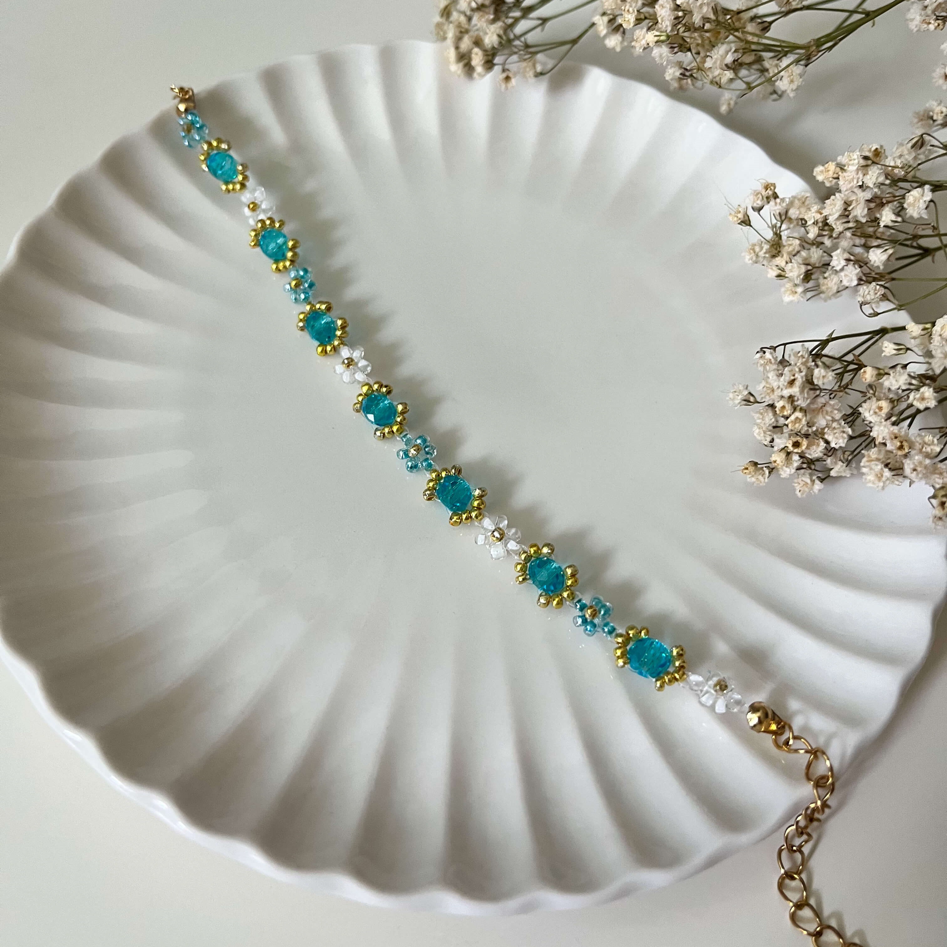 Blue Flower Bracelet