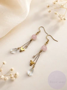 Pink-Gold Earrings w Zirconia